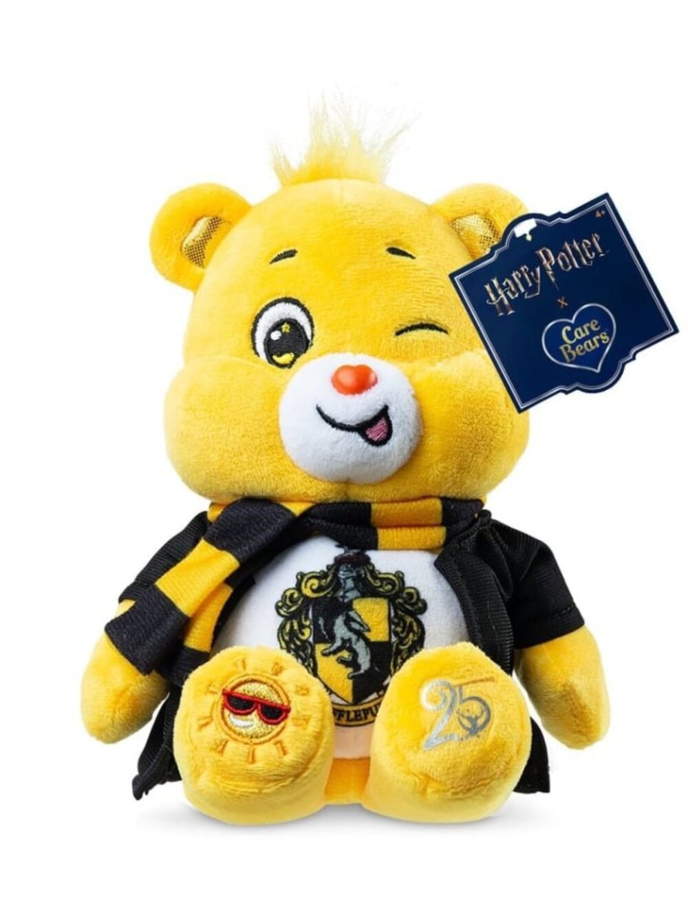 Care Bears Harry Potter Hufflepuff Funshine Bear 8" Plush Robe Scarf NWT